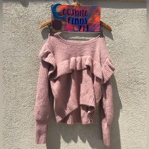 Wild Fable Mauve Ruffle Fashion Sweater Women's Size Medium